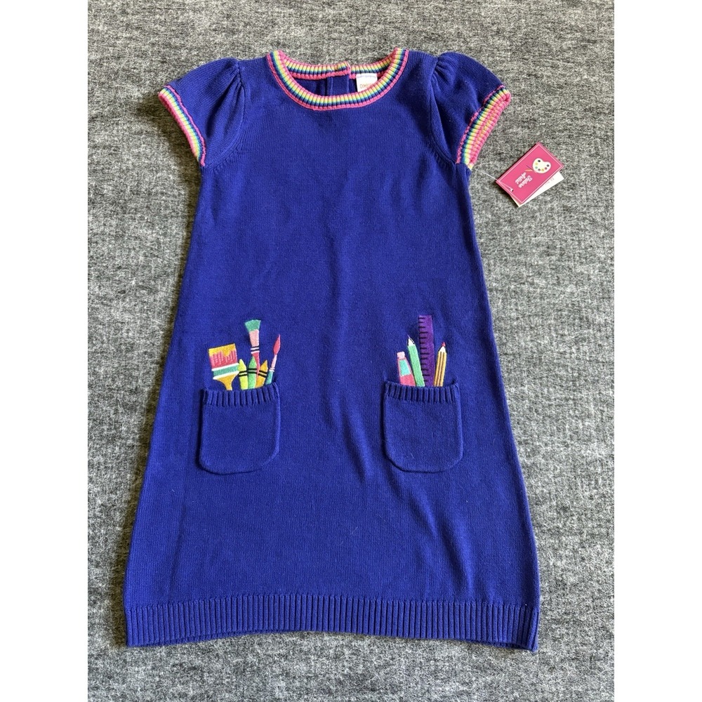NWT  Gymboree Girls Future Artist‎ sweater Dress short sleeve knit sz 5T